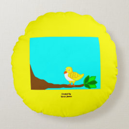 Gutes Morgengrauen, gelber Gürtelknochen Rundes Kissen