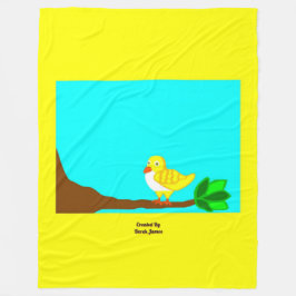 Gutes Morgengrauen Gelber Vogel Große Fleece Blank