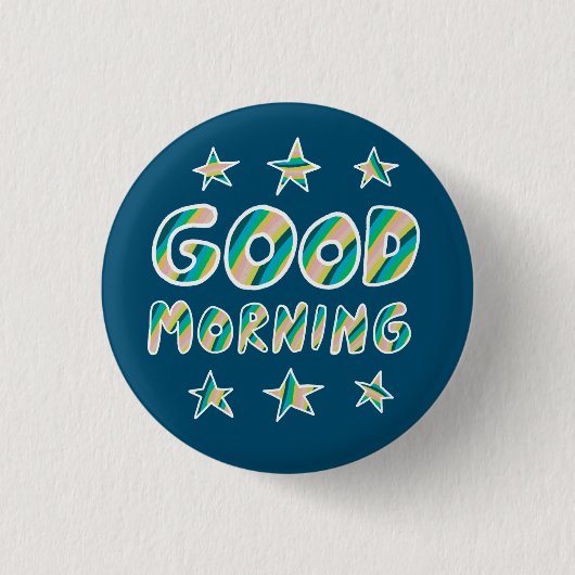 GUTES MORNING Coole Handschrift zum Spaß Button (Vorderseite)