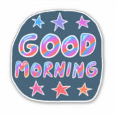 GUTES MORNING Niedliche Farbgebung & Spaß Handschr Aufkleber (Vorderseite)