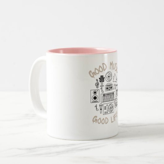 Gutes Musikleben Zweifarbige Tasse (Vorderseite Links)