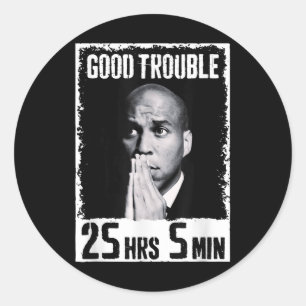 Gutes notwendiges Problem Corey Booker 25 Stunden Runder Aufkleber