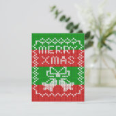 Gutes Pullover-Muster Jingle Glocken Merry Xmas Ga Einladung (Stehend Vorderseite)