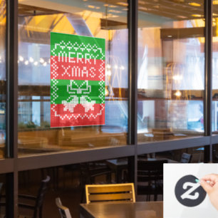 Gutes Pullover-Muster Jingle Glocken Merry Xmas Ga Fensteraufkleber
