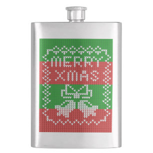 Gutes Pullover-Muster Jingle Glocken Merry Xmas Ga Flachmann