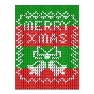 Gutes Pullover-Muster Jingle Glocken Merry Xmas Ga Fotodruck