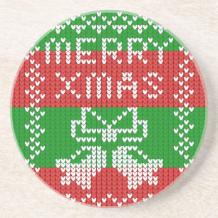 Gutes Pullover-Muster Jingle Glocken Merry Xmas Ga Getränkeuntersetzer