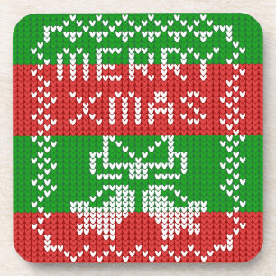 Gutes Pullover-Muster Jingle Glocken Merry Xmas Ga Getränkeuntersetzer