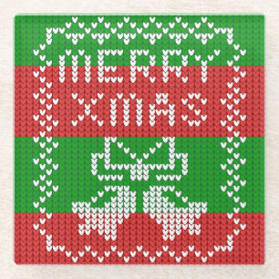 Gutes Pullover-Muster Jingle Glocken Merry Xmas Ga Glasuntersetzer