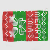 Gutes Pullover-Muster Jingle Glocken Merry Xmas Ga Golfhandtuch (Horizontal)