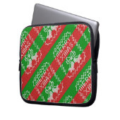 Gutes Pullover-Muster Jingle Glocken Merry Xmas Ga Laptopschutzhülle (Vorderseite Links)