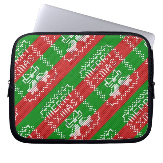 Gutes Pullover-Muster Jingle Glocken Merry Xmas Ga Laptopschutzhülle (Vorderseite)