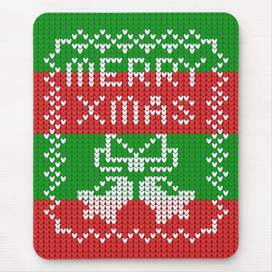 Gutes Pullover-Muster Jingle Glocken Merry Xmas Ga Mousepad (Vorne)