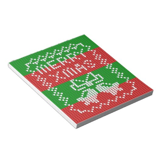 Gutes Pullover-Muster Jingle Glocken Merry Xmas Ga Notizblock (angewinkelt)
