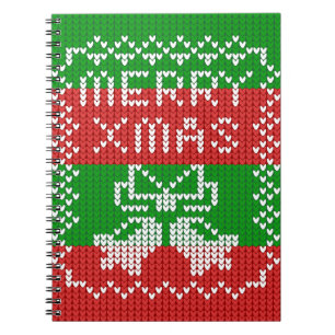 Gutes Pullover-Muster Jingle Glocken Merry Xmas Ga Notizblock