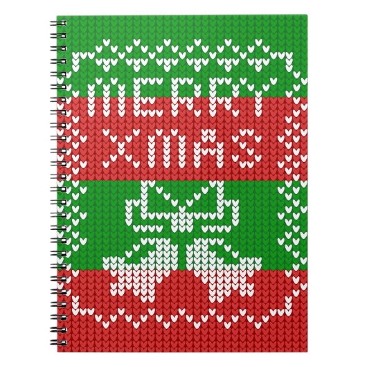 Gutes Pullover-Muster Jingle Glocken Merry Xmas Ga Notizblock (Vorderseite)