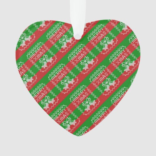 Gutes Pullover-Muster Jingle Glocken Merry Xmas Ga Ornament (Vorderseite)