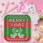 Gutes Pullover-Muster Jingle Glocken Merry Xmas Ga Pappteller (Party)