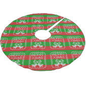 Gutes Pullover-Muster Jingle Glocken Merry Xmas Ga Polyester Weihnachtsbaumdecke (Schrägansicht)