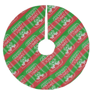 Gutes Pullover-Muster Jingle Glocken Merry Xmas Ga Polyester Weihnachtsbaumdecke