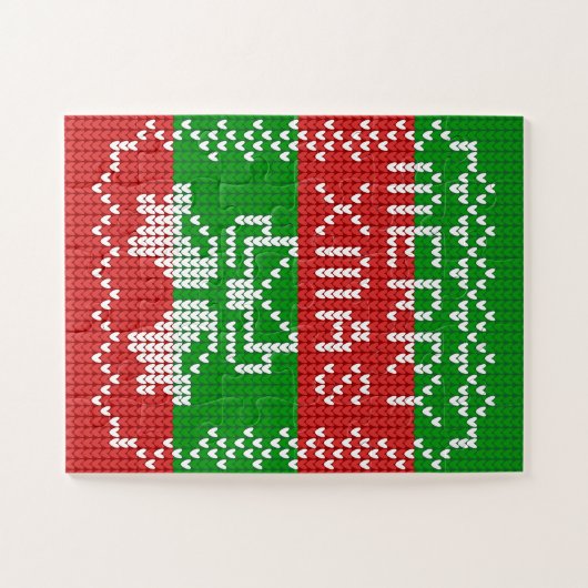 Gutes Pullover-Muster Jingle Glocken Merry Xmas Ga Puzzle (Horizontal)