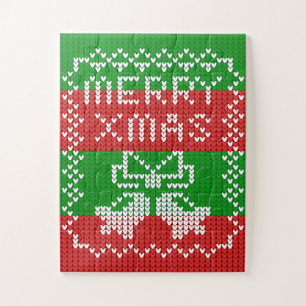 Gutes Pullover-Muster Jingle Glocken Merry Xmas Ga Puzzle