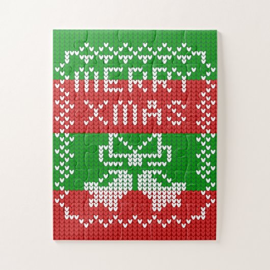 Gutes Pullover-Muster Jingle Glocken Merry Xmas Ga Puzzle (Vertikal)