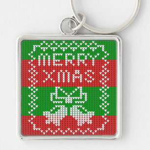 Gutes Pullover-Muster Jingle Glocken Merry Xmas Ga Schlüsselanhänger