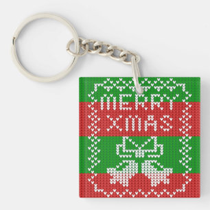 Gutes Pullover-Muster Jingle Glocken Merry Xmas Ga Schlüsselanhänger