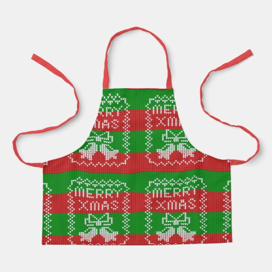 Gutes Pullover-Muster Jingle Glocken Merry Xmas Ga Schürze (Vorderseite)