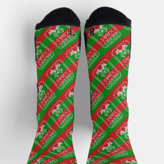 Gutes Pullover-Muster Jingle Glocken Merry Xmas Ga Socken (Oben)