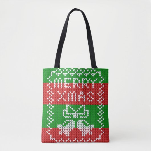 Gutes Pullover-Muster Jingle Glocken Merry Xmas Ga Tasche (Vorderseite)