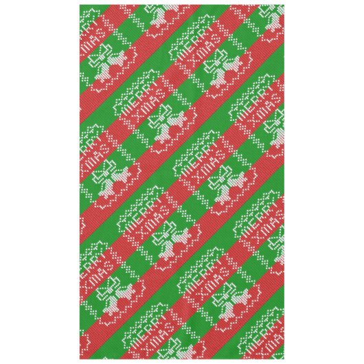 Gutes Pullover-Muster Jingle Glocken Merry Xmas Ga Tischdecke (Vorderseite)