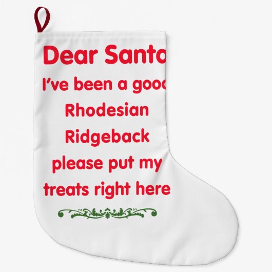 gutes Rhodesian Ridgeback Großer Weihnachtsstrumpf (Vorderseite)