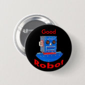 Gutes Roboter-Blau Button (Vorne & Hinten)