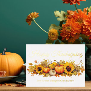 Gutes Thanksgiving Pumpkins Custom Business Gold Folien Feiertagskarte