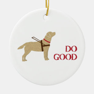 Gutes tun - Gelbe Labrador - Augenhund sehen Keramikornament