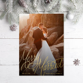 Gutes und Verheiratetes Foto Folien Feiertagskarte