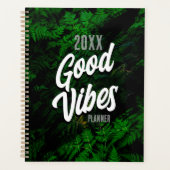 Gutes Vibes Green Leaf Design Planer (Vorderseite)