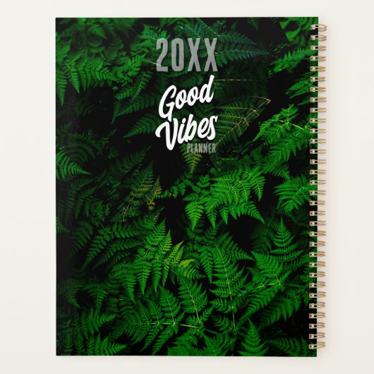 Gutes Vibes Green Leaf Design Planer (Rückseite)