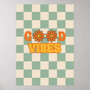 Gutes Vibes Groovy Retro Poster