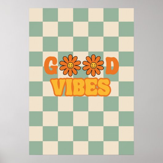 Gutes Vibes Groovy Retro Poster (Vorne)