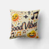 ☀️ + 🎶 = GUTES VIBES Kissen Kissen (Rückseite)