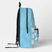 Gutes Vibes Monogramm mit dem Namen Blau Bedruckter Rucksack (Links)