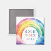 Gutes Vibes nur Regenbogenfarbenmagazin Magnet (Vorderseite/Rückseite)