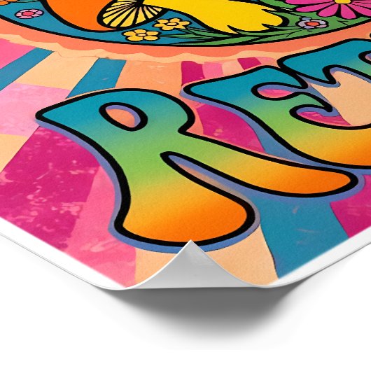 Gutes Vibes-Retreat-Pilz Poster (Ecke)