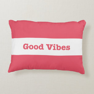 Gutes Vibes White Band Design (anpassbare Farbe) Dekokissen
