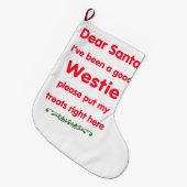 gutes Westie Großer Weihnachtsstrumpf (Vorderansicht (hängend))