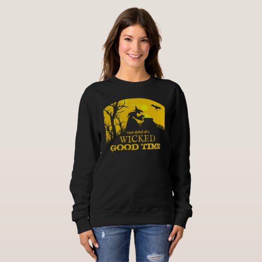 Gutes Zeit Halloween Sweatshirt (Vorne ganz)
