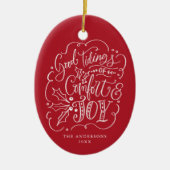 Gutes Zeugnis von Komfort und Joy Typografy Rotes Keramik Ornament (Vorne)